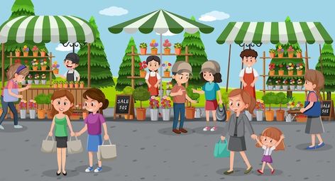 Market Scene Drawing, Market Cartoon, Market Drawing, Market Images, Market Pictures, Scene Cartoon, Market Background, Free Background Photos, Market Scene