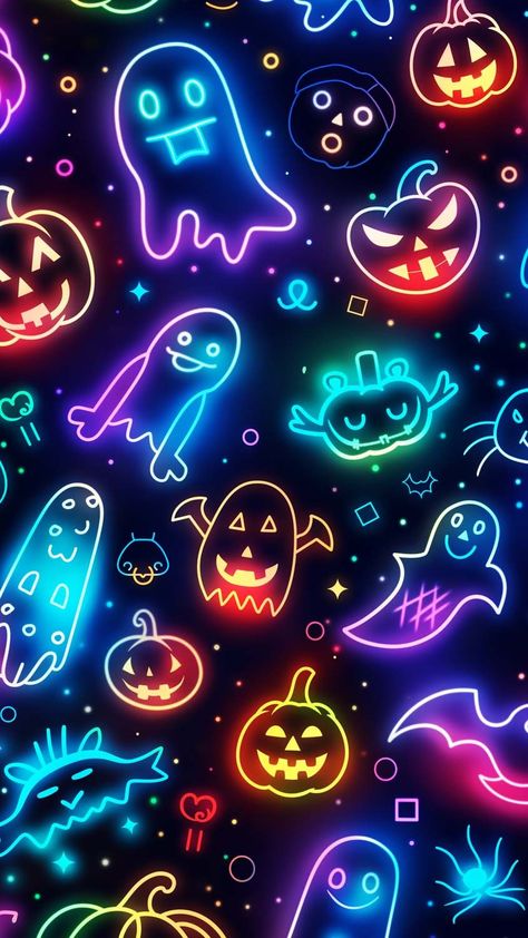 Neon Halloween Wallpaper Vs Pink Wallpaper, Scary Wallpaper, Neon Backgrounds, Unicorn Birthday Cake, Neon Wallpaper, Halloween Tags, Macbook Wallpaper, Apple Wallpaper, Halloween Wallpaper