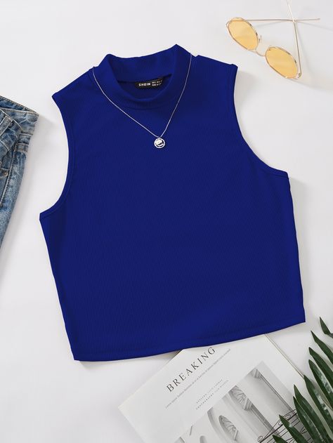 Women Tank Tops, Summer Women, Cute Clothes, Royal Blue, Crop Top, Cute Outfits, Fashion Outfits, Crop Tops, Tank Tops