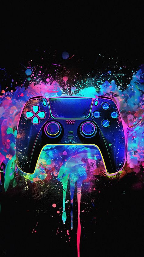 free wallpapers 4K gamepad, gamer, spots, drops, paint, bright, art for mobile and desktop Playstation Room, Gamer Wallpaper, Fortnite Wallpaper, Business Branding Design, Circular Frame, Play Station, Iphone Wallpaper Hd Nature, Tech Art, Bright Art