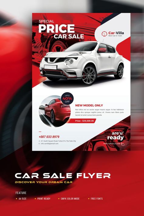 Car Poche Design, Automotive Flyer Design, Car Promotion Design, Car Flyer Design, Car Graphic Design, Flyer Car, Mailchimp Design, Car Advertisement, Graphic Design Mockup