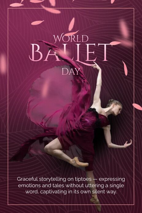 Create the perfect design by customizing easy to use templates in MINUTES! Easily convert your image designs into videos or vice versa! Browse through effective promotional flyers, posters, social media graphics and videos. Download web quality graphics for free! Prices start at $2.99 ONLY. World Ballet Day, Petals Falling, Ballet Poster, Halloween Promotions, Dancer Ballet, Ballet Posters, Poster Template Free, Promote Small Business, Expressing Emotions