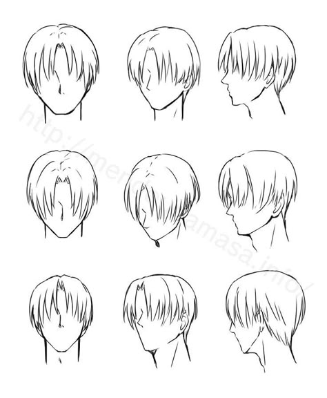 Hair Drawing Middle Part, Middle Part Hairstyle, Boy Hair Drawing, Drawing Male Hair, Pelo Anime, Drawing Hair Tutorial, Manga Hair, Drawing Tutorial Face, Anime Boy Hair