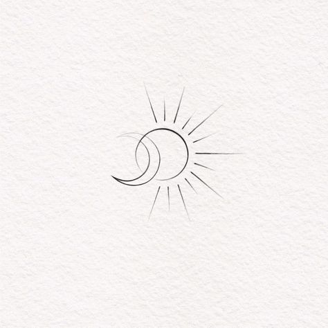 Sun And Moon Dainty Tattoo, Sun Tattoos Women, Sister Sun And Moon Tattoo, 11 11 Tattoo Ideas Design, Mistic Art, Dainty Tattoo, Moon Sun Tattoo, Petite Tattoos, Sun Tattoos