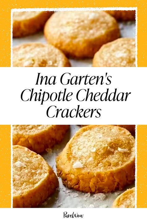 Ina Garten's Chipotle Cheddar Crackers Recipe - PureWow Ina Garten Cheddar Crackers, Ina Garden Cheese Crackers, Ina Garden Chipotle Cheddar Crackers, Ina Garten Cheese Crackers, Ina Garten Chipotle Cheddar Crackers, Cheddar Spritz Crackers, Cheddar Cheese Shortbread Crackers, Chipotle Cheddar Crackers Ina Garten, Cheddar Cheese Crackers Homemade