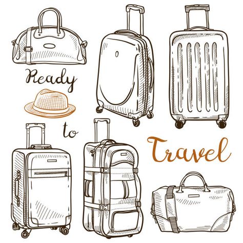 Travel Suitcase Vector Vector Art & Graphics | freevector.com Luggage Aesthetic Airport, Travel Bags Aesthetic, Travel Luggage Aesthetic, Luggage Painting, Luxury Luggage Sets, Suitcases Travel, Illustration Journal, Cute Suitcases, Diy Luggage