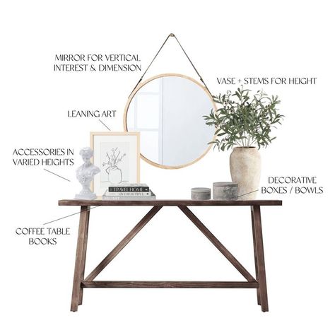 How To Style A Hall Table, Style Hallway Table, Styling Hall Table, How To Style Entryway, Hall Console Table Decor, Styling Hallway Table, How To Style A Hallway Table, Entrance Table Styling, Entrance Hall Table Decor