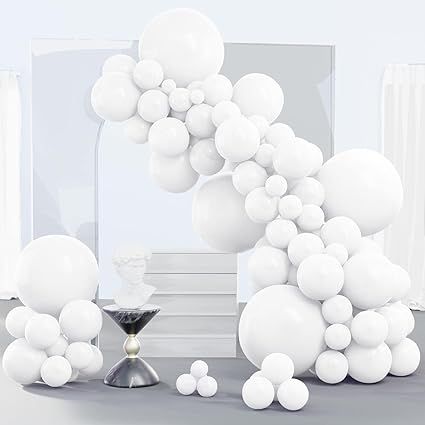 Amazon.com: PartyWoo White Balloons, 140 pcs Matte White Balloons Different Sizes Pack of 18 Inch 12 Inch 10 Inch 5 Inch White Balloons for Balloon Garland or Balloon Arch as Birthday Party Decorations, White-Y13 : Toys & Games Mini Balloons, Green Balloon, Large Balloons, Black Balloons, Anniversary Decorations, Red Balloon, White Balloons, Blue Balloons, Pink Balloons