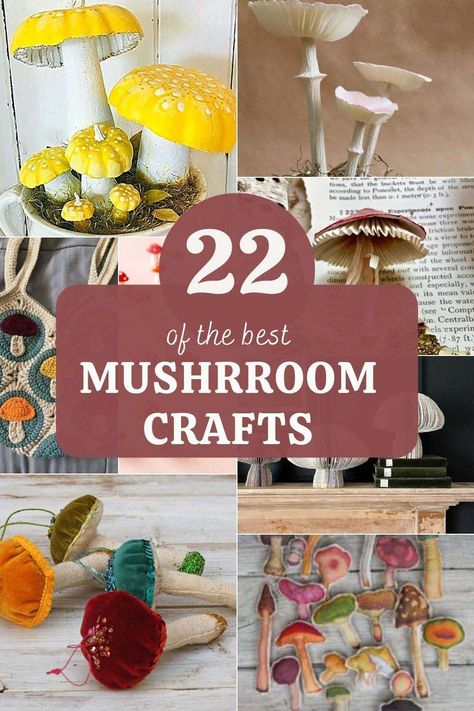 Diy Crafts Adults Project Ideas, Mushroom Gifts Ideas, Mushrooms Crafts Diy, Mushroom Crafts Diy How To Make, Mushroom Crafts For Adults, Make Mushrooms Decorations, Whimsical Diy Crafts, Decorating With Mushrooms, Craft Mushrooms Ideas