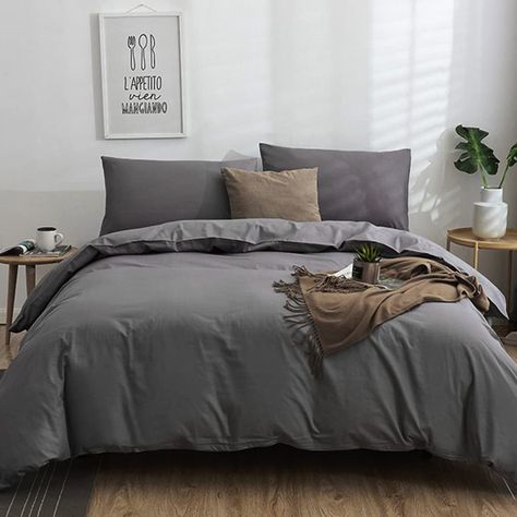 PRICES MAY VARY. 【3Pcs Grey King Size Comforter Sets】: 1 x king comforter ( 104" x 90'') + 2 x standard pillowcases ( 20" x 36"). 【Solid Grey Color Design】: Modern grey comforter sets for men boys women, Solid gray bedding comforter sets 3pcs grey bedding comforter sets, Give you a simple and warm room. And our gray comforter sets with two pillowcases is envelope closure. 【Good Gift】: Our this grey comforter sets is a good choice as a Birthday Gift or Special Holiday Gift; Thanksgiving Gift to y Dark Gray Bedding, Dark Grey Bedding, Dark Gray Bed, Bedding Comforter Sets, Gray Bedding, Full Size Comforter, Full Comforter Sets, Queen Size Comforter Sets, Grey Comforter Sets