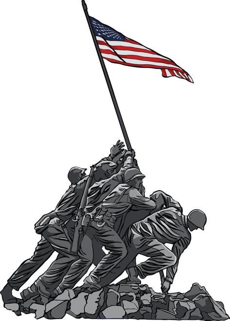 Raising The Flag On Iwo Jima, Iwo Jima Tattoo, Iwo Jima Flag, Iwo Jima Memorial, Military Tattoo, Patriotic Tattoos, Statue Tattoo, Train Posters, Military Tattoos