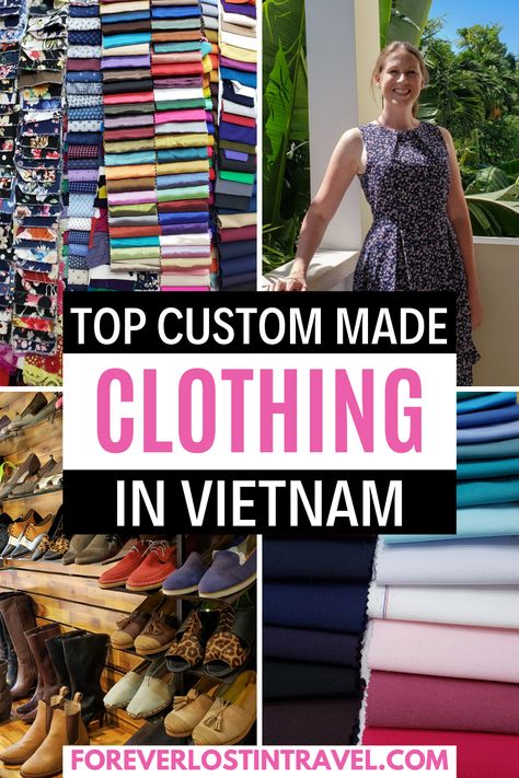 Get custom made clothes in Vietnam by choosing your own design, pattern and style. Here's how to get dresses made in Vietnam and other clothing items including all the must know tips and tricks #foreverlostintravel #Vietnam #clothes #custommadeclothing #HoiAn #travel #travelinspiration Vietnam Outfit Ideas Women, Vietnam Travel Outfit Ideas, Packing For Vietnam For Women, Vietnam Fashion Outfits, Vietnam Ootd Travel Outfits, What To Wear In Vietnam, Vietnam Vacation Outfits, Vietnam Travel Outfit, Vietnam Outfit Ideas