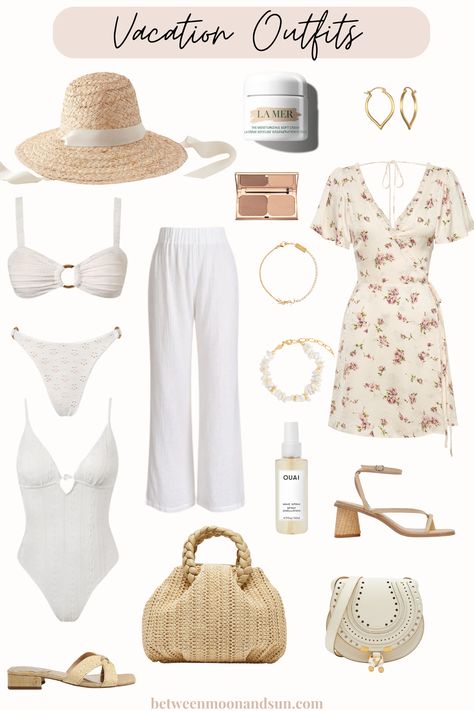 In this guide to stunning Summer outfits, you can be sure to find inspiration for your next vacation adventure! Refresh your wardrobe with these casual and fancy looks perfect for the hot season. For Beach Day, a cocktail night out, or a fancy stroll through a coastal town. Each look is curated from head to toe with jewelry, matching swimwear, sunglasses, handbags, and shoes. Look your best while fulfilling your European Summer Dreams!
#SummerOutfits
#SummerOutfitIdeas
#EuropeanSummer Honeymoon Outfits Night, Honeymoon Outfits, Matching Swimwear, Cool Summer Outfits, Trendy Summer Outfits, Cute Summer Dresses, Wedding Guest Dress Summer, Vacation Outfits, Casual Summer Outfits