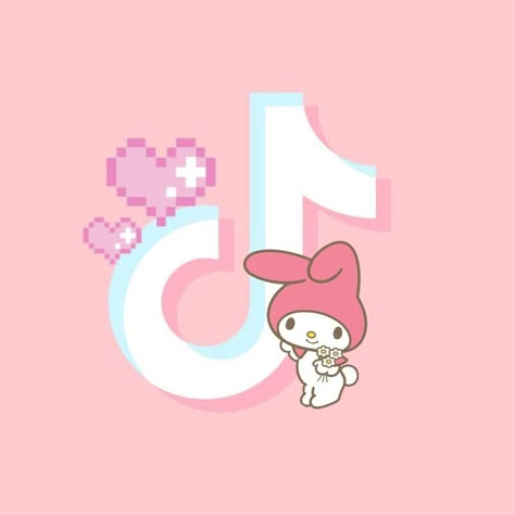 My Melody App Icons, Sanrio App Icons, Icons Sanrio, My Melodi, Sanrio Phone, Tiktok Icon, Cat App, Pink Drawing, Kawaii App