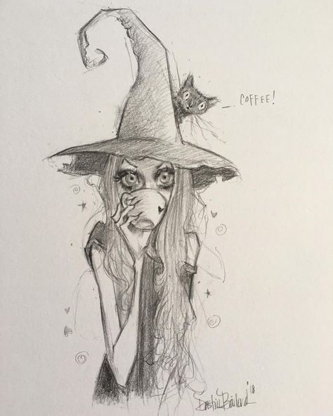 dustinbailard on Instagram: “Coffee! ☕️ #sketch ✨Good morning you guys! (Or afternoon or evening depending on where you are ;) So lately I’ve really been trying to focus…” Not Overthinking, Coffee Sketch, Gothic Drawings, Good Homes, Witch Drawing, Fairy Drawings, Original Ink Drawing, Instagram Coffee, Dark Art Drawings