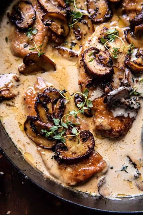 Half Baked Harvest Chicken, Balsamic Mushroom, Chicken Mushroom Pasta, Chicken Marsala Recipe, Balsamic Mushrooms, Half Baked Harvest Recipes, Marsala Recipe, Baked Recipes, Marsala Chicken Recipes