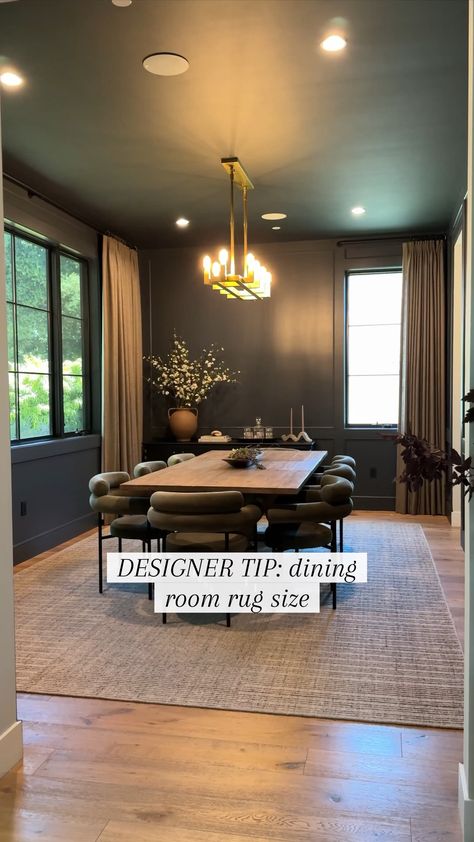 Moody Mid Century Dining Room, Area Rug Under Dining Table Modern Green, Green Black Gold Dining Room, Green Modern Dining Room, Rustic Green Dining Room, Dark Wood Dining Table With Green Chairs, Dark Color Dining Room, Pewter Green Dining Room, Moody Formal Dining