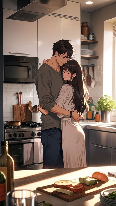 Cuddle Illustration Couple, Couple Comic Art, Cute Married Couples, Call Couple, Throwback Photos, Couple Romantic, Love Wallpapers Romantic, Couples Comics, Romantic Anime Couples