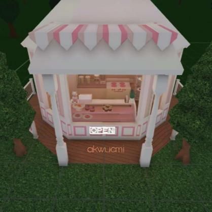 #Bloxburg #Nogamepass #Pink Theme #Roblox #Kawaii #Pink #Bakery Bloxburg Pink Cafe Interior, Cute Bakery Bloxburg, Bloxburg Ice Cream Shop Layout, Cute Cafe Layout, Bloxburg Ice Cream Shop Ideas, Bloxburg Cafe Layout Ideas, Pink Cafe Bloxburg, Small Bakery Layout, Bloxburg Mini Cafe