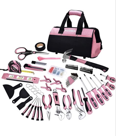 Pink Tool Set, Pink Tools, Hand Tool Kit, Hand Tool Sets, Household Tools, Basic Tools, Home Tools, Ceiling Fan In Kitchen, Screwdriver Set