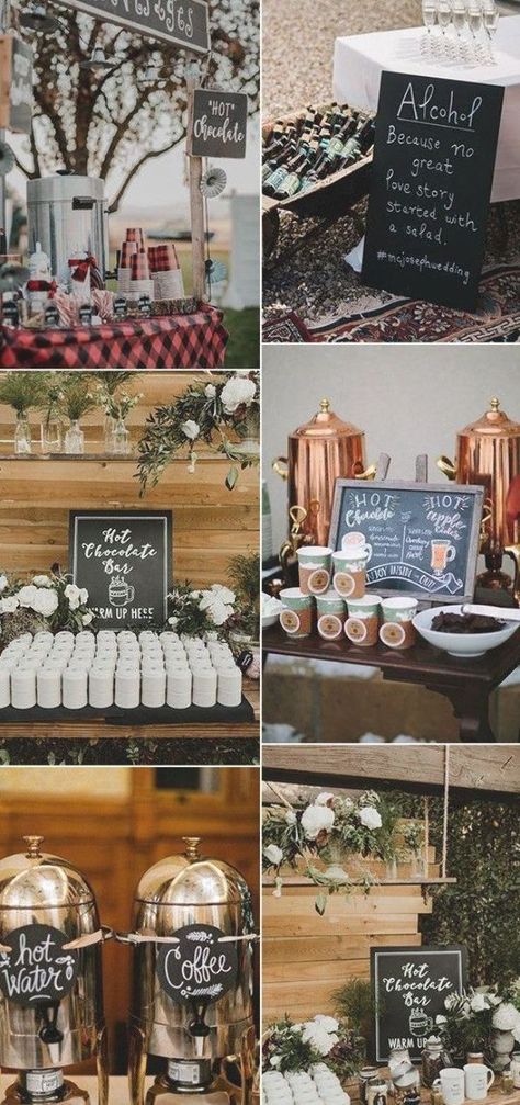 Bar Decoration Ideas, Fall Wedding Drinks, Wedding Drink Bar, Fall Wedding Trends, Wedding Drink Station, Autumn Wedding Reception, Drink Bar, Diy Event, Wedding Favors Fall