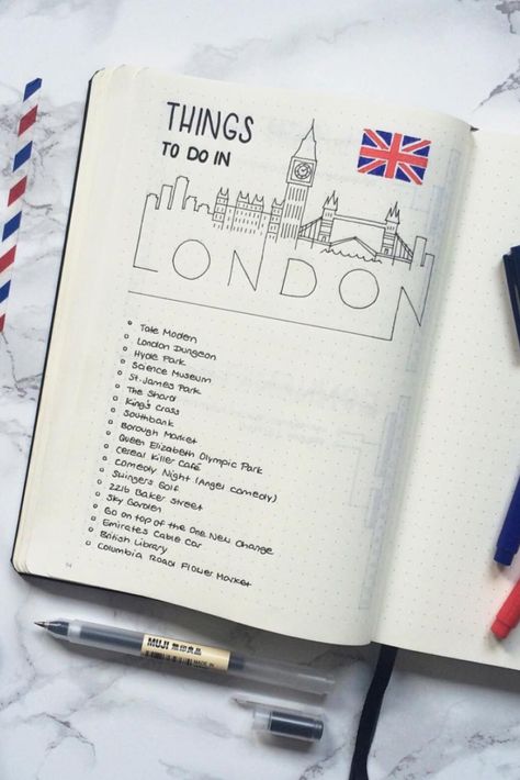 The Best Travel Bullet Journal Ideas - These creative travel bullet journal layouts will help you plan your travels and inspire your wanderlust! Bullet Journal Vacation, Travel Bullet Journal Ideas, Travel Bullet Journal, Best Travel Journals, Travel Journal Scrapbook, Journal Layouts, Bullet Journal Ideas, Diary Ideas, Bullet Journal Writing