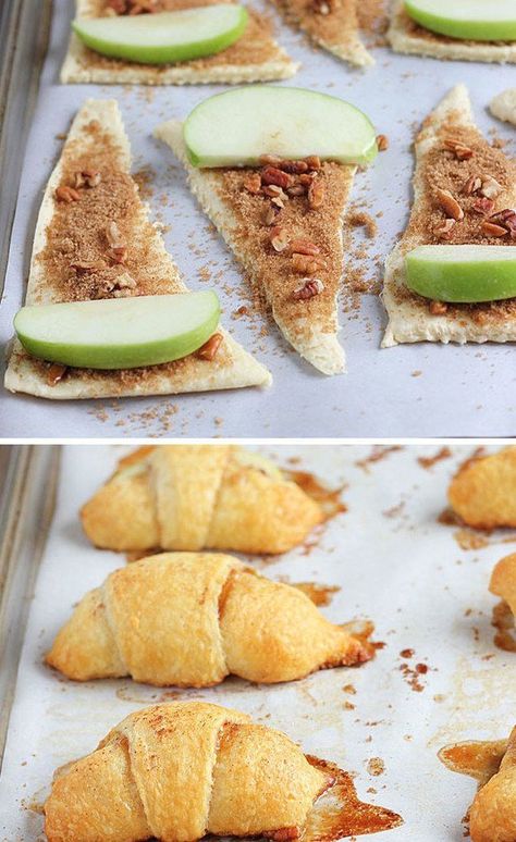 Easy Mini Apple Pies, Apple Crescent Rolls, Apple Crescent, Pillsbury Crescent Rolls, Snack Sani, Pillsbury Crescent, Crescent Recipes, Apple Pie Bites, Pie Bites