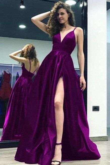 Áo Blu, Purple Prom, Gaun Fashion, Purple Prom Dress, Prom Long, Ladies Dresses, فستان سهرة, Satin Prom Dress, Cheap Prom Dresses