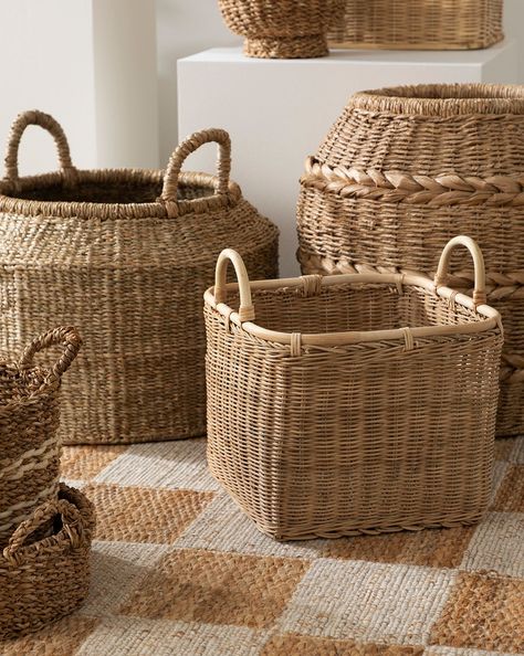 Madara Rattan Basket - Medium Rattan Blanket Basket, Rattan Bedroom Furniture, Vintage Rattan Furniture, Fireplace Baskets, Baskets Decor, Classic Vase, Seagrass Baskets, Rattan Planters, Rattan Mirror