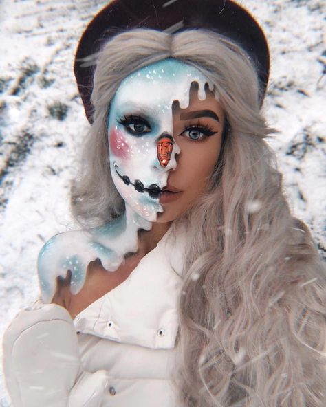 Do you wanna build a snowman?❄❄ Come and check this wig SNY053✨✨ rocked by our angel @Powerpuffmoniq💐💐.www.donalovehair.com🌸🌸. #wig #makeup… Eyeliner Trends, Wanna Build A Snowman, Xmas Makeup, Fantasy Make-up, Maquillage Yeux Cut Crease, Halloween Make-up Looks, Christmas Eye Makeup, Christmas Makeup Look, Face Art Makeup