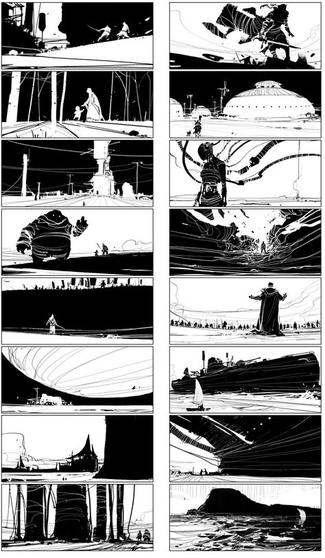 Su jian 170116 Storyboard Ideas, Storyboard Illustration, Animation Storyboard, Black And White Illustrations, Comic Layout, Graphic Novel Art, Composition Design, Concept Art Drawing, Arte Sketchbook