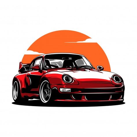 Sport car | Premium Vector #Freepik #vector #car #sport #cartoon #modern Sport Car Drawing, Car Illustration Art, Car Vector Art, Car Vector Illustration, Sports Car Logos, Crossover Cars, Car Sport, Red Sports Car, Cars Art