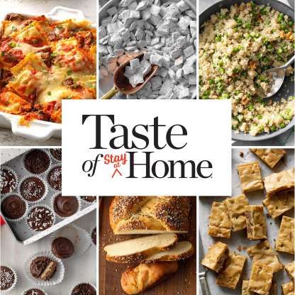 Home Dinner Recipes, Easy Puppy Chow, Taste Of Home Recipes, Skillet Lasagna, Homemade Peanut Butter Cups, Lemon Blueberry Bread, Baked Corn, Popcorn Chicken, Homemade Peanut Butter