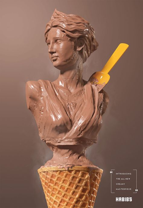 Delicious Ice Cream Ads by Gelmi Art Studio | Inspiration Grid | Design Inspiration Handmade Ice Cream, Ice Cream Art, Famous Sculptures, Sculpture Design, 광고 디자인, Publicidad Creativa, Guerilla Marketing, Creative Posters, Creative Ads