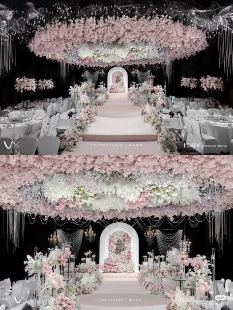 Korean Wedding Hall Decorations, Korean Style Wedding Decoration, Korean Indian Wedding, Korean Wedding Decorations Indoor, Korean Wedding Venues, Korean Wedding Decorations, Weddings Decorations Elegant Romantic, Indian Wedding Decorations Receptions, Benjamin Millepied