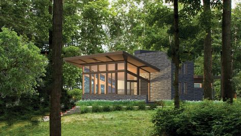 New Frank Lloyd Wright-Inspired Homes Based on Usonian Designs | Frank Lloyd Wright Foundation Usonian House Plans, Lindal Cedar Homes, Usonian Style, Usos Wwe, Frank Lloyd Wright Usonian, Usonian House, Gros Morne, Zen House, Frank Lloyd Wright Homes