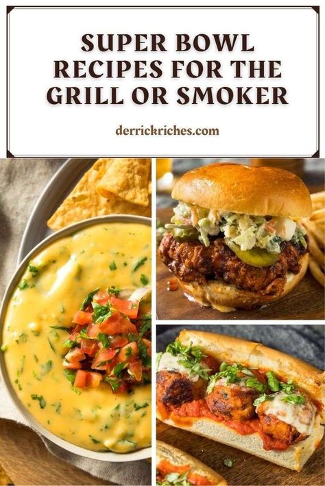 Super Bowl Recipes for the Grill or Smoker Super Bowl Smoker Recipes, Tailgate Food Grill, Super Bowl Favorites, Superbowl Recipes, Recipes For The Grill, Bbq Games, Super Bowl Recipes, Game Day Recipes, Tailgate Food