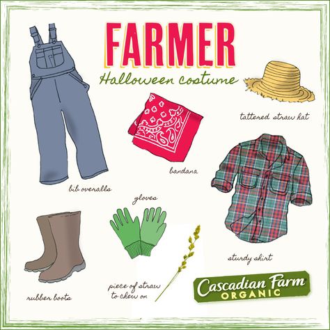 Halloween costume idea. Dress like a "classic" farmer! Farmer Dress Up, Toddler Farmer Costume Girl, Women’s Farmer Costume, Halloween Farmer Costume, Farmer Diy Costume, On The Farm Outfit, Farmer Dress Up Day At School, Farmer Outfit Women Costume, Dress Like A Farmer Day At School