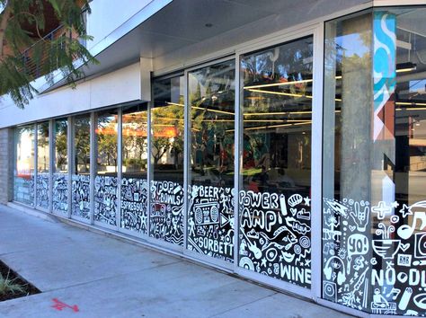 Custom window graphics for store front-white vinyl decals Restaurant Front Window Design, Vinyl On Windows, Restaurant Window Design Ideas, Window Restaurant Design, Words On Windows, Window Decals Business Store Fronts, Storefront Window Decals, Retail Window Decals, Vinyl Window Decals Store Fronts