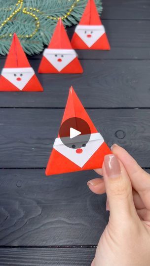 Paper Santa Tutorial Christmas Decorations 2023 #christmaspapercraft #christmas #christmasdecor #chriastmastime #reels #papercrafts | Origami Studio | Origami Studio · Original audio How To Make Santa Claus Crafts With Paper, Santa Origami, Origami Santa Claus, Origami Santa, Christmas Paper Craft, Paper Folding Crafts, Instruções Origami, How To Make Origami, Christmas Origami