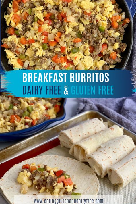 Allergy Friendly Breakfast, Homemade Breakfast Burritos, Dairy Free Breakfast Recipes, Dairy Free Recipes Dinner, Prep Breakfast, Gluten Free Breakfast, Dairy Free Breakfasts, Gluten Free Recipes For Breakfast, Breakfast Choices