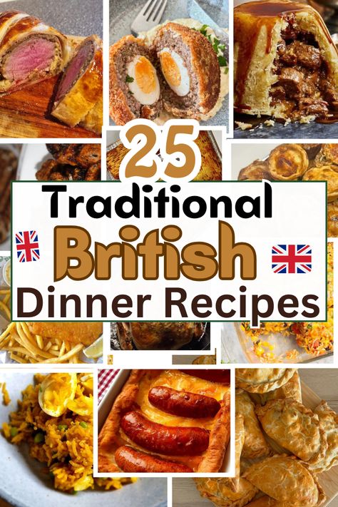 25 Traditional British Dinner Recipes - Justforfruits British Dinners Traditional, British Dishes Recipes, Traditional English Dinner, United Kingdom Recipes, British Meals Dinners, Uk Dinner Recipes, Healthy British Recipes, British Thanksgiving Recipes, Recipes From England