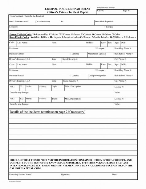 Blank Police Report Template (1) - PROFESSIONAL TEMPLATES | PROFESSIONAL TEMPLATES Police Report Template, Report Writing Template, Incident Report Form, Report Comments, Report Card Template, Incident Report, Police Report, Report Writing, Writing Templates