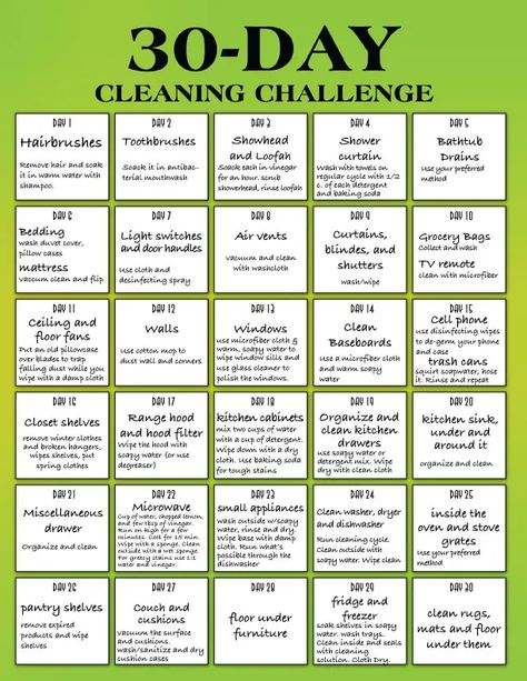 30 Days Of Cleaning And Organizing, House Cleaning Plan, 30 Day Cleaning Challenge, Cleaning Plan, Spring Cleaning Challenge, Deep Cleaning House, Cleaning Challenge, Cleaning Schedule Printable, Spring Cleaning Hacks