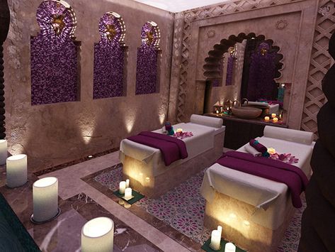 Massage Room Design, Spa Massage Room, Massage Room Decor, Moroccan Bath, Massage Therapy Rooms, Dreams Spa, Esthetician Room Decor, Esthetics Room, Spa Room Decor