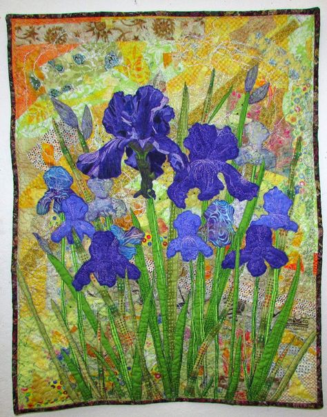 Quilts Floral, Quilt Flowers, Landscape Quilting, Inspirational Quilts, Garden Quilts, Textile Art Quilt, Floral Quilts, Inspirational Paintings, Field House