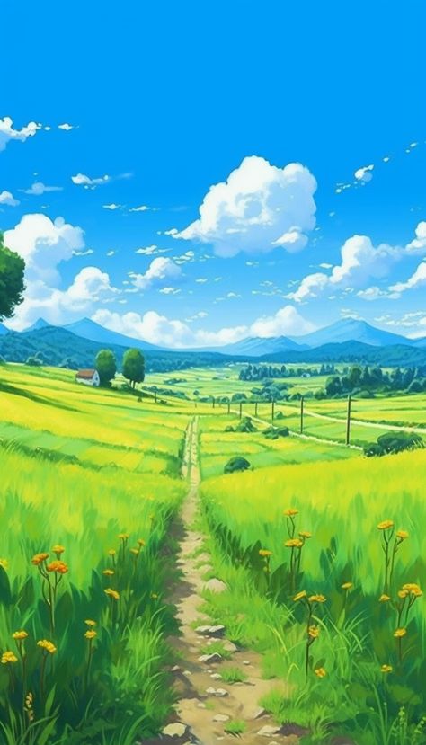 Dreamy Art Fantasy, Anime Landscape Wallpaper, Easy Acrylic Painting Ideas, Anime Landscape, Painting Ideas On Canvas Simple, Acrylic Painting Ideas, Easy Acrylic Painting, Dreamy Artwork, Ghibli Artwork