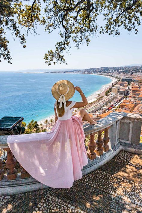 You have only one day in Nice for sightseeing? Don't worry, I got you covered! Follow this Nice itinerary to see the best of the city in just 24 hours! | France Travel Tips | Nice France Travel Tips | Best things to do in Nice France | Nice France Photography Ideas | French Riviera Photography | Best beach in Nice France | What to do in Nice France | Where to stay in Nice France | Castle Hill Nice | Old Town Nice France | Nice France Itinerary for one day Nice France Photography, Nice Old Town, Nice France Travel, Nice Cote D Azur, France Itinerary, Dior Pink, France Aesthetic, Girl Eyes, Castle Hill