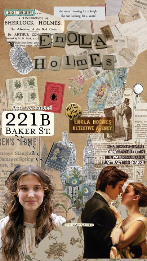 Enola Holmes #enola #holmes #sherlockholmes #enolaholmes #collage #book #1800s #movie #2020 #fyp #fighter #alone #cipher #tweksbury Collage Book, Enola Holmes, Collage