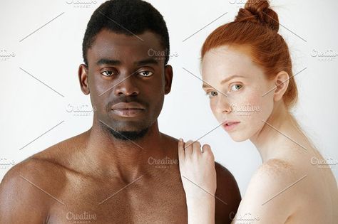 Man Black And White Photography, Red Hair And Freckles, Grey Hair Beard, Man Black And White, Woman With Red Hair, Red Hair Freckles, Female Posing, Beautiful Freckles, Interracial Relationships